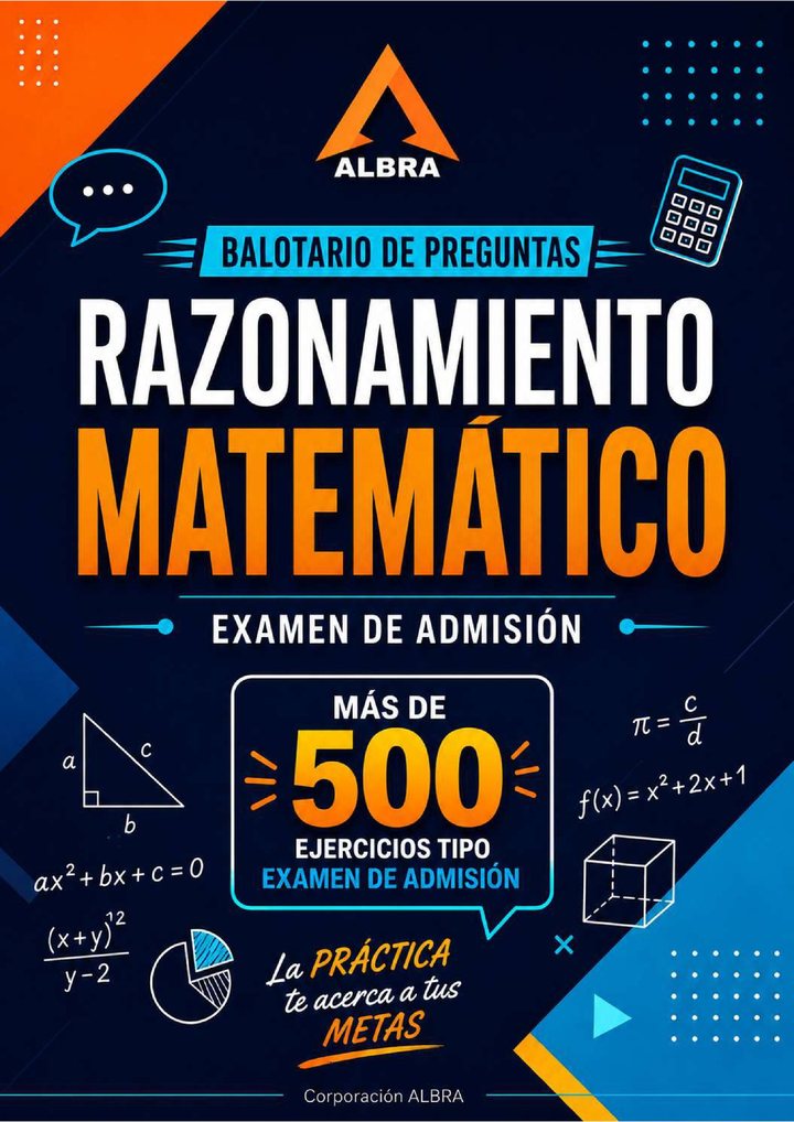 Portada del balotario de Razonamiento Matemático