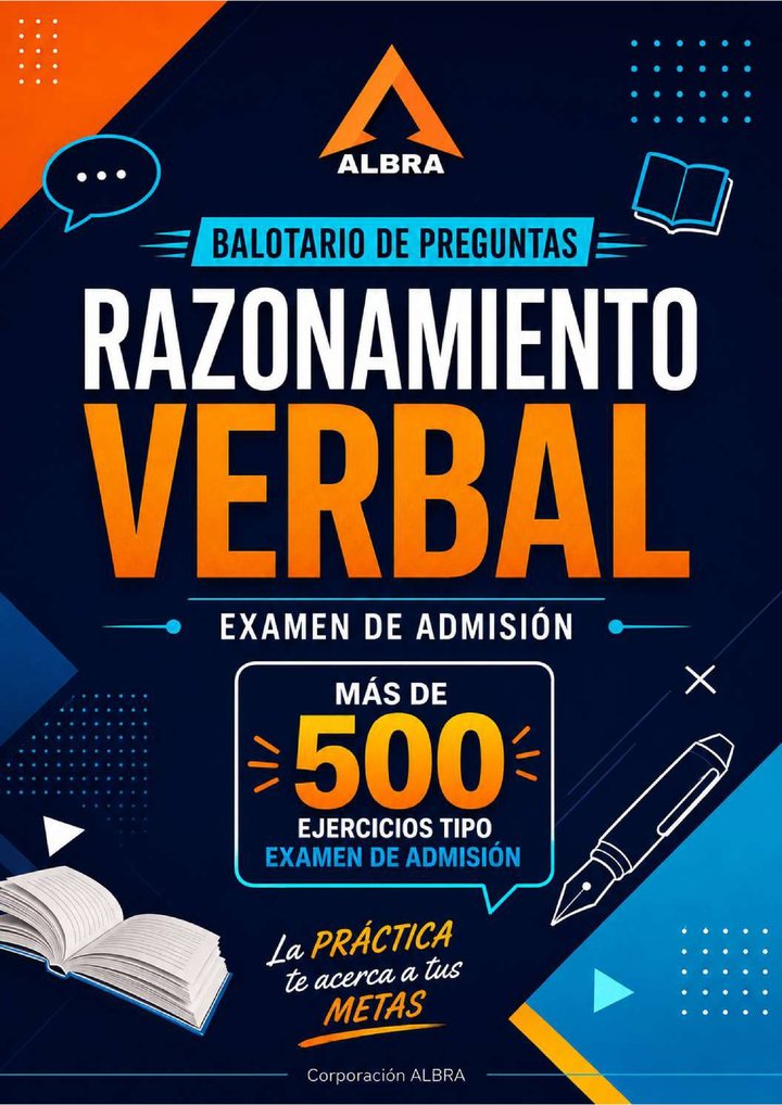 Portada del balotario de Razonamiento Verbal